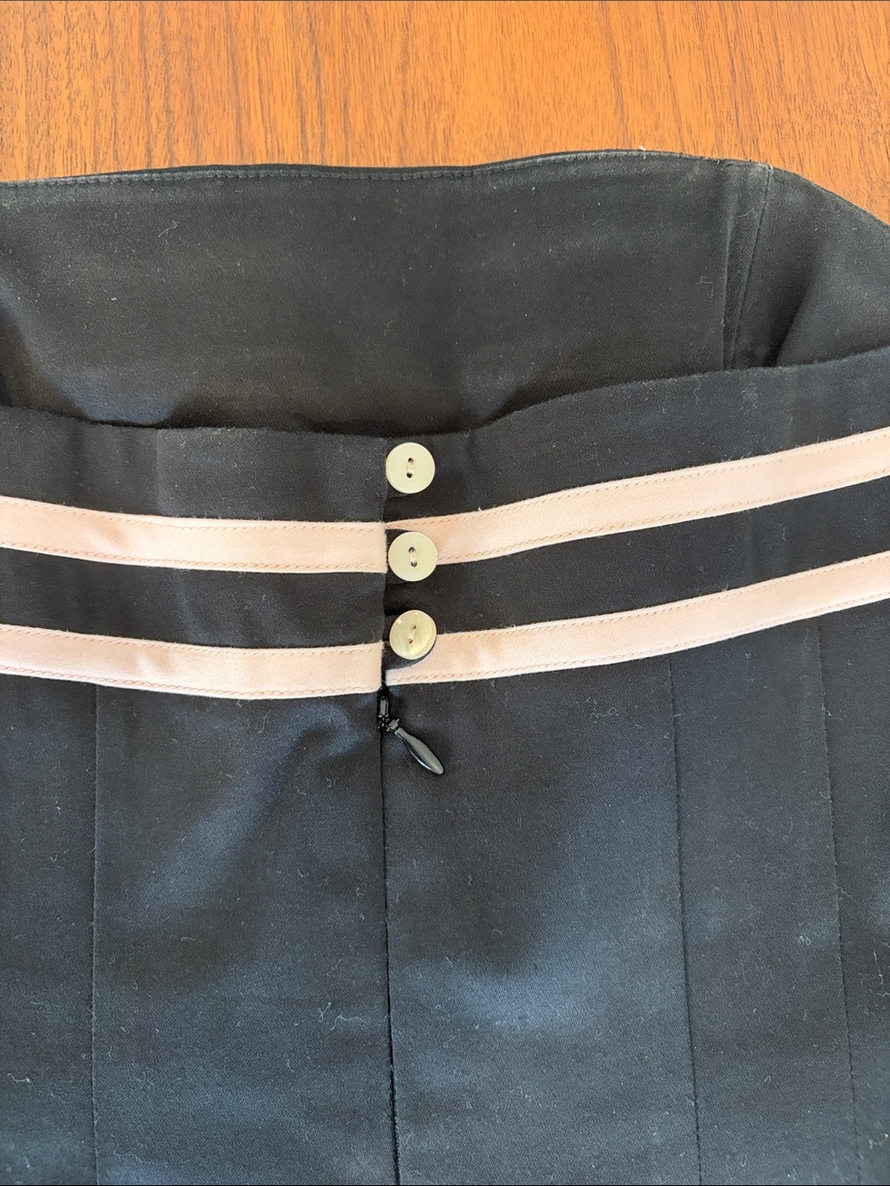 Strapless Black Dress with Light Pink Trim - Picture 4 of 9